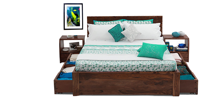 Persia Storage Bed (TeakFinish)
